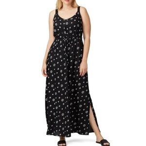 Junarose Elegant Plus Size Dress Black Polka Dot Maxi Dress Size 22